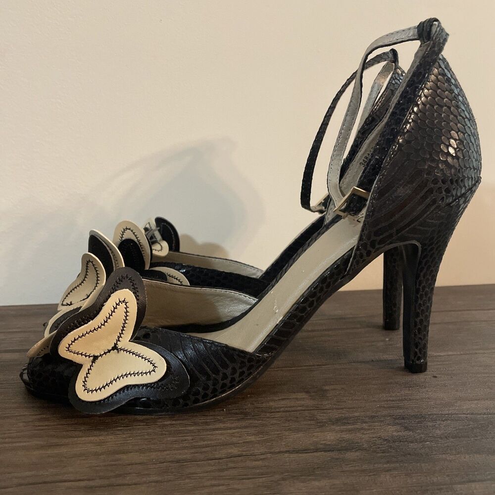 NEW Bijou By AJ Valenci Butterfly Heels Peep Toe Pumps Size 10M Party Club Y2K - Picture 3 of 11